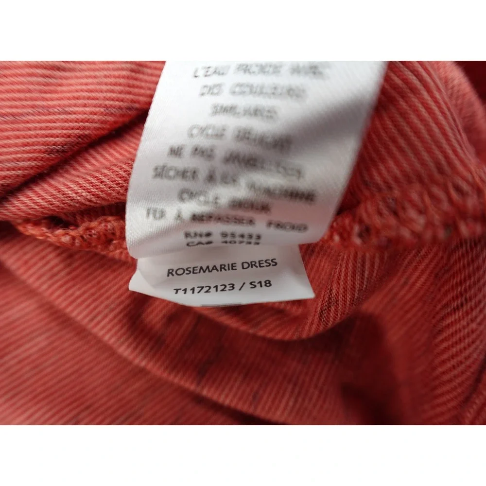 Toad&Co Rosemarie Dress Womens XS Coral Red Excellent Eco-Friendly V-Neck Stripe